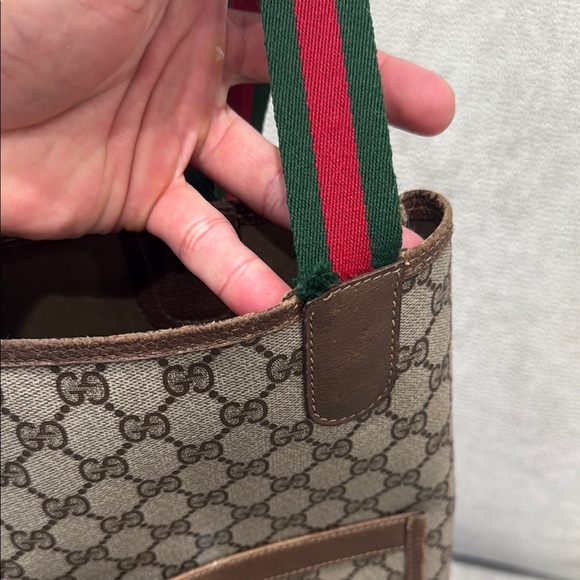 Gucci Cream and Brown Tote Bag with Iconic Monogram - Picture 6 of 10